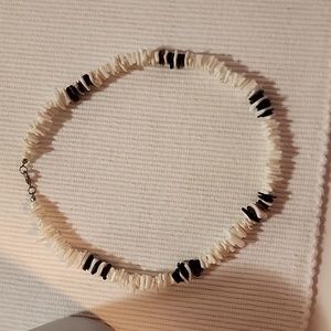Hawaiian Tropical White & Tri-Black and brown Clamshell Necklace